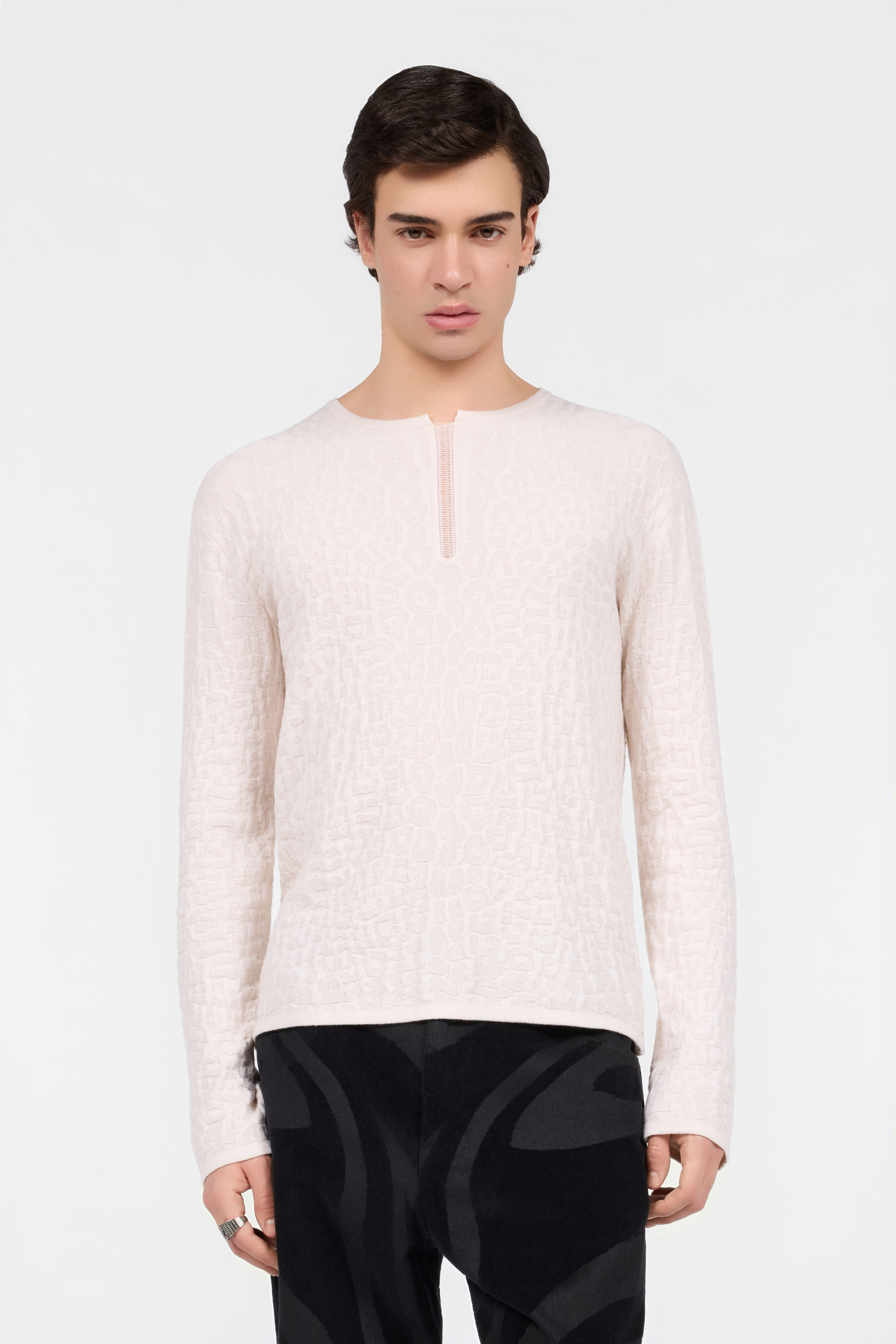 RC Pullover in Cotton and Cashmere RC Pullover in Cotton and Cashmere WHITE XNM900-MG007