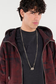 RC Necklace With Double Chain And RC Monogram Silver VRG001-AM258