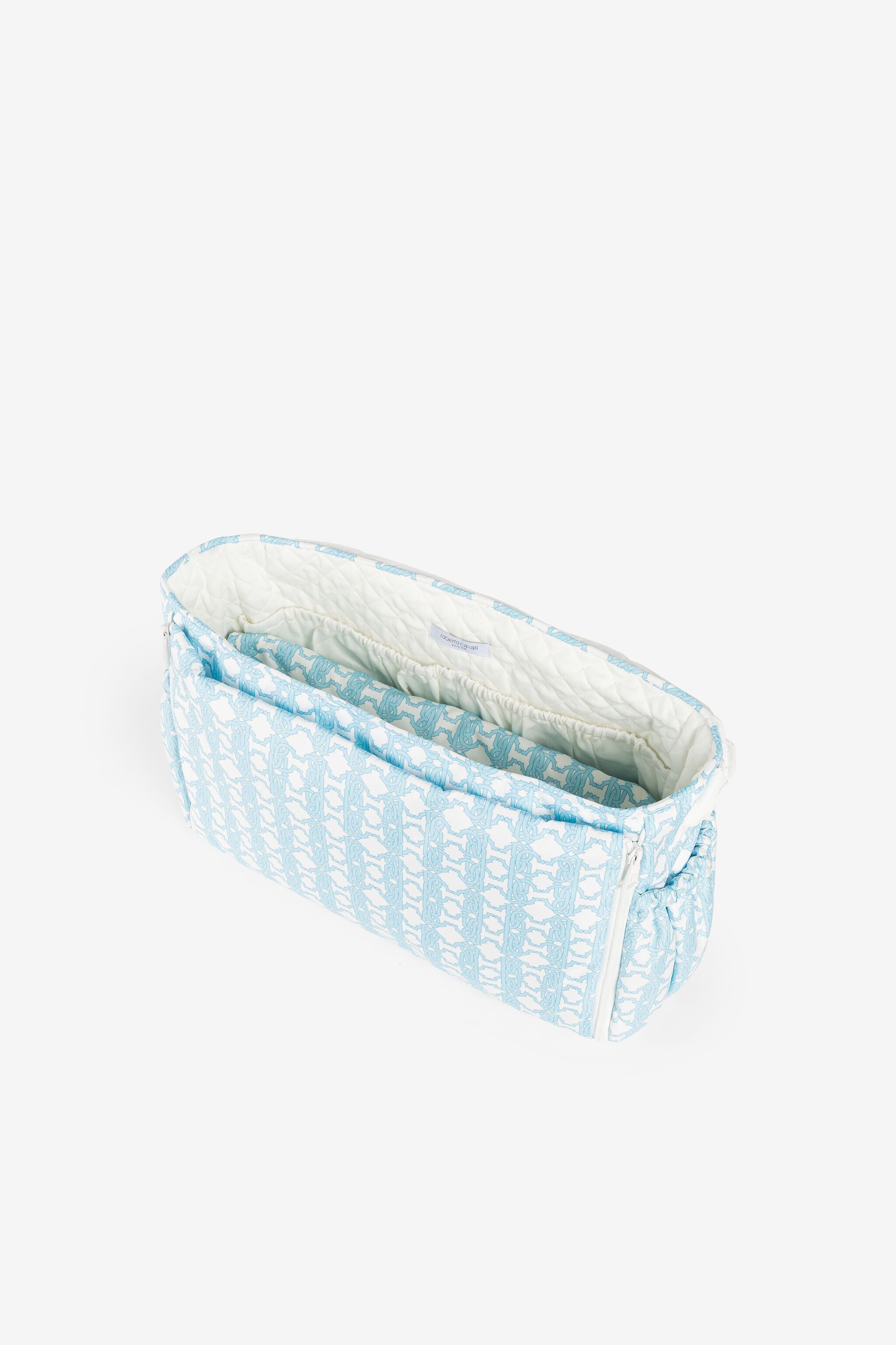 JU RC Monogram-Embroidered Changing Bag JU RC Monogram-Embroidered Changing Bag Light blue RJT844-5RF66