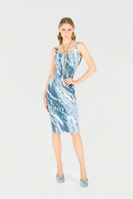 RC Marble-Print Midi Dress Dark blue UKT102-LNN22