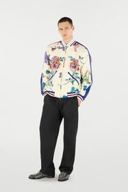 RC Bomberjacke Mit Drachen, Blumen Und Schmetterlingen IVORY MULTICOLOR VRT465-FY104
