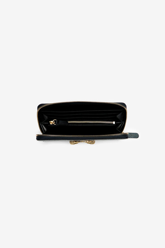 RC Serpentine Leather Wallet With Zip OCEAN BLUE WKA016-PZI07