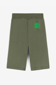 JU RC Monogram-Print Cotton Trousers Dark green RJT224-CF050