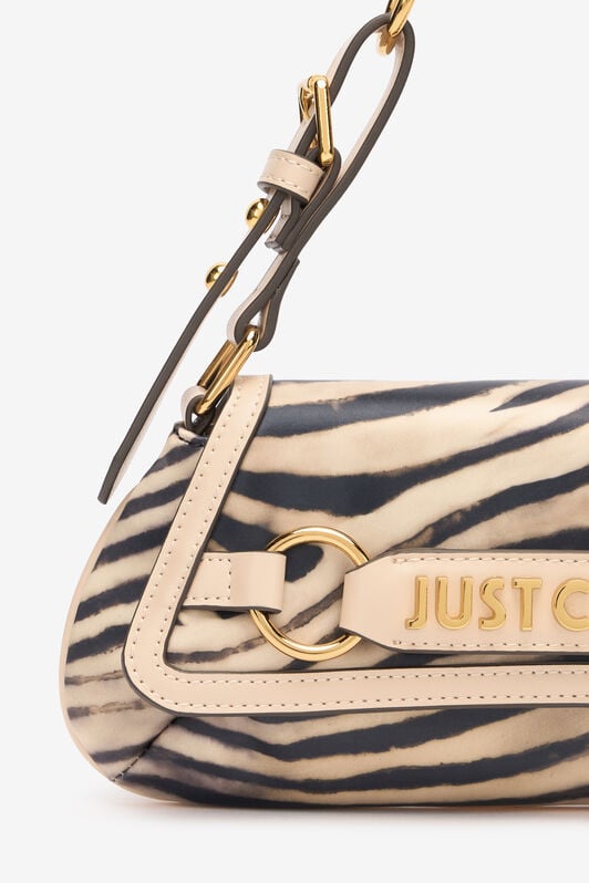 JC Shoulder Bag With Tiger Skin Print And Logo JC Shoulder Bag With Tiger Skin Print And Logo Light Brown UFB100-UF469
