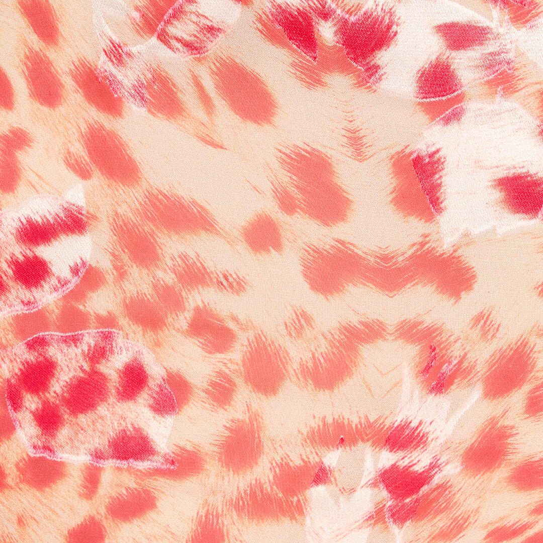 RC Crop Top With Ruffle And Jaguar Skin Print RC Crop Top With Ruffle And Jaguar Skin Print Red UKT707-HEN58