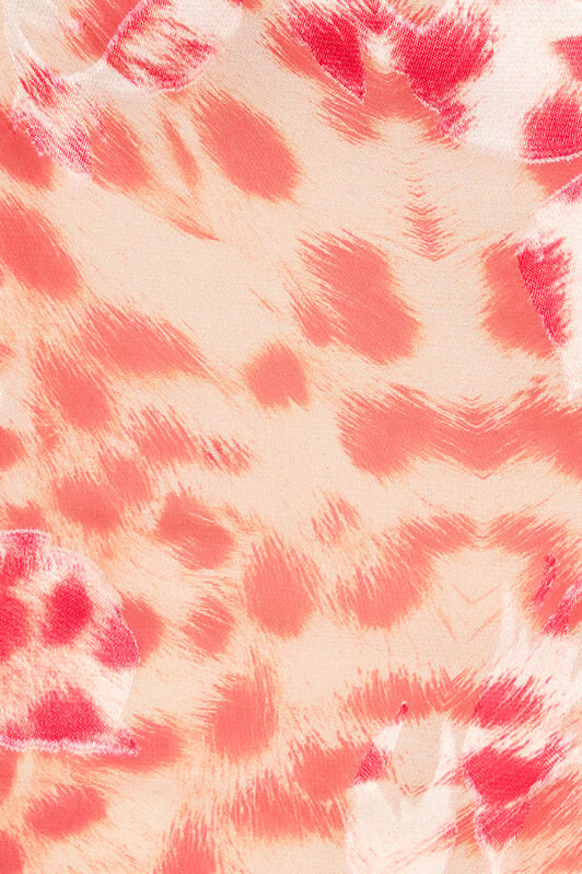 RC Crop Top With Ruffle And Jaguar Skin Print RC Crop Top With Ruffle And Jaguar Skin Print Red UKT707-HEN58