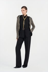 RC Silk Shirt with Shimmering Detail BLACK WKR706-SY001