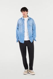 RC Hemd Aus Denim Mit Schmuckknöpfen Hellblau VRJ776-VT001