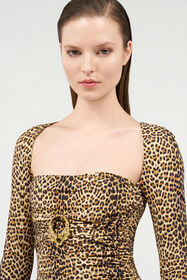 RC Long-Sleeve Top with Baby Jaguar Print BROWN WQT600-LNR31