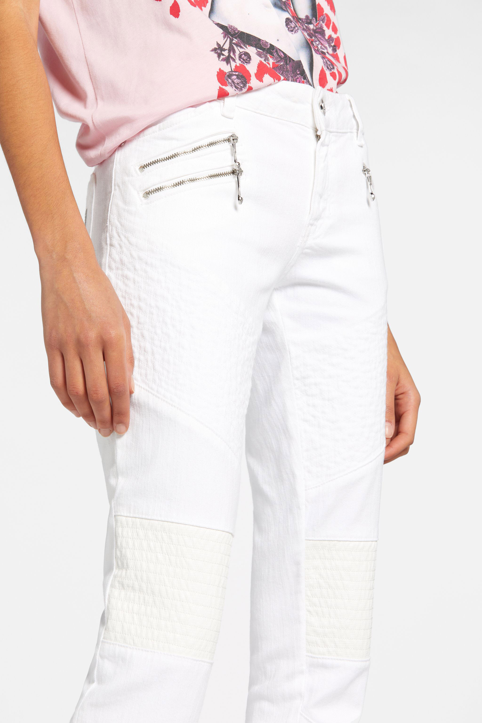 JC Just Cavalli Panelled Straight-Leg Jeans White GKLSCX-ISEER