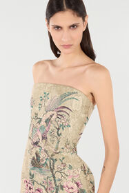 RC Minirobe À Imprimé Oriental Bird Ivoire/Rose VKT136-DJ084