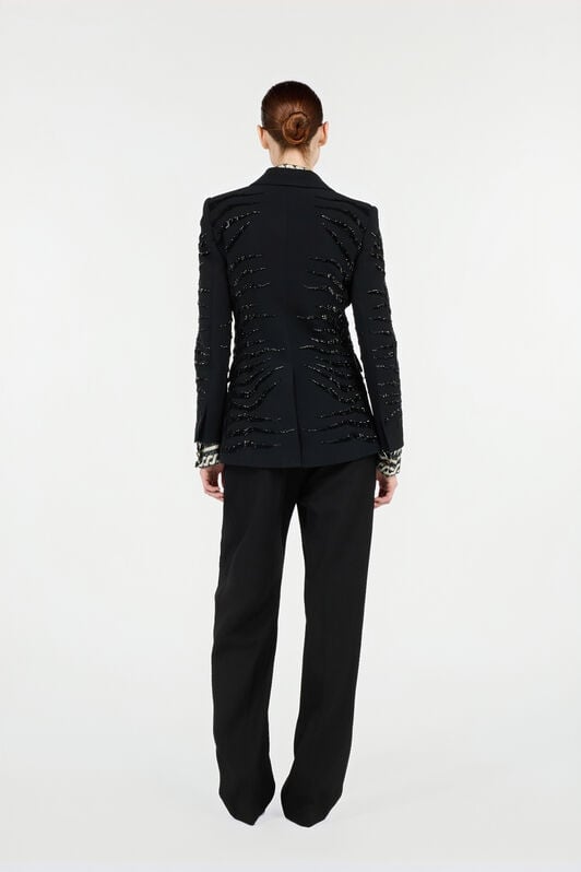 RC Black Jacket with Zebra Sequin Pattern RC Black Jacket with Zebra Sequin Pattern Black UKR415-KU013