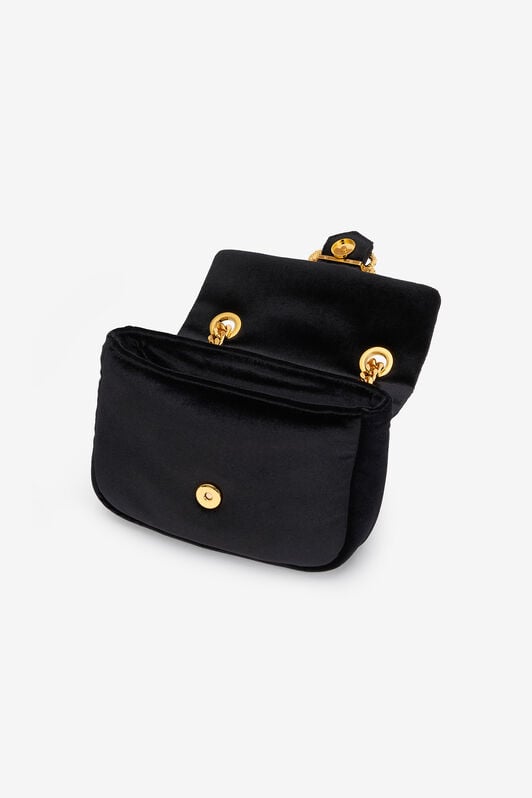 JC Black Velvet Shoulder Bag Snake Buckle JC Black Velvet Shoulder Bag Snake Buckle BLACK VFB061-VF693