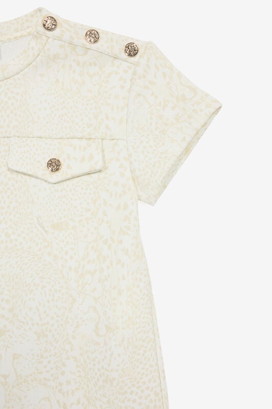 JU Robe À Imprimé Guépards JU Robe À Imprimé Guépards Blanc UJT10H-5OO35