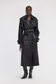 RC Trench en Cuir à Franges Noir TKP500-PN002