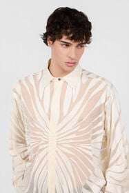 RC Shirt With Ray Devoré Print NATURAL WHITE XRT722-HLI15