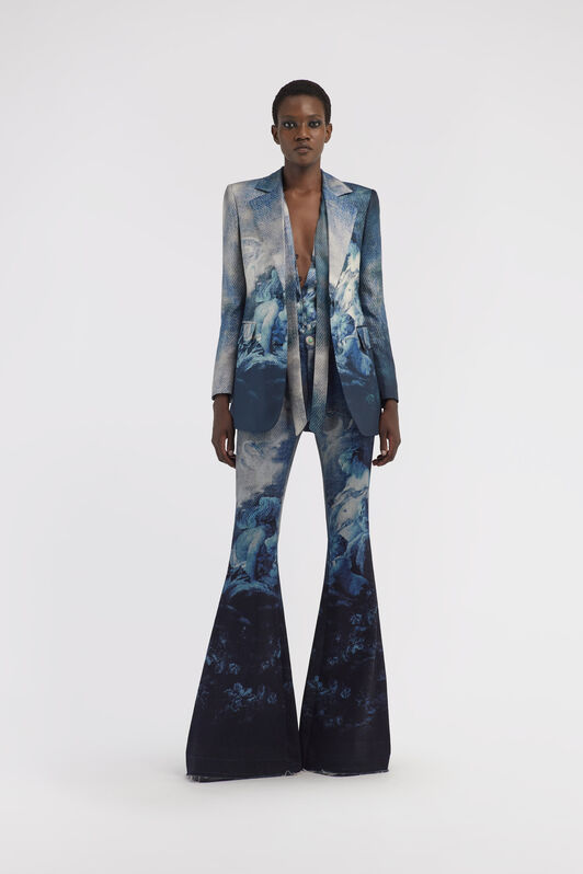 RC Shirt with Denim Wild Leda print Dark blue RWT705-4QI16