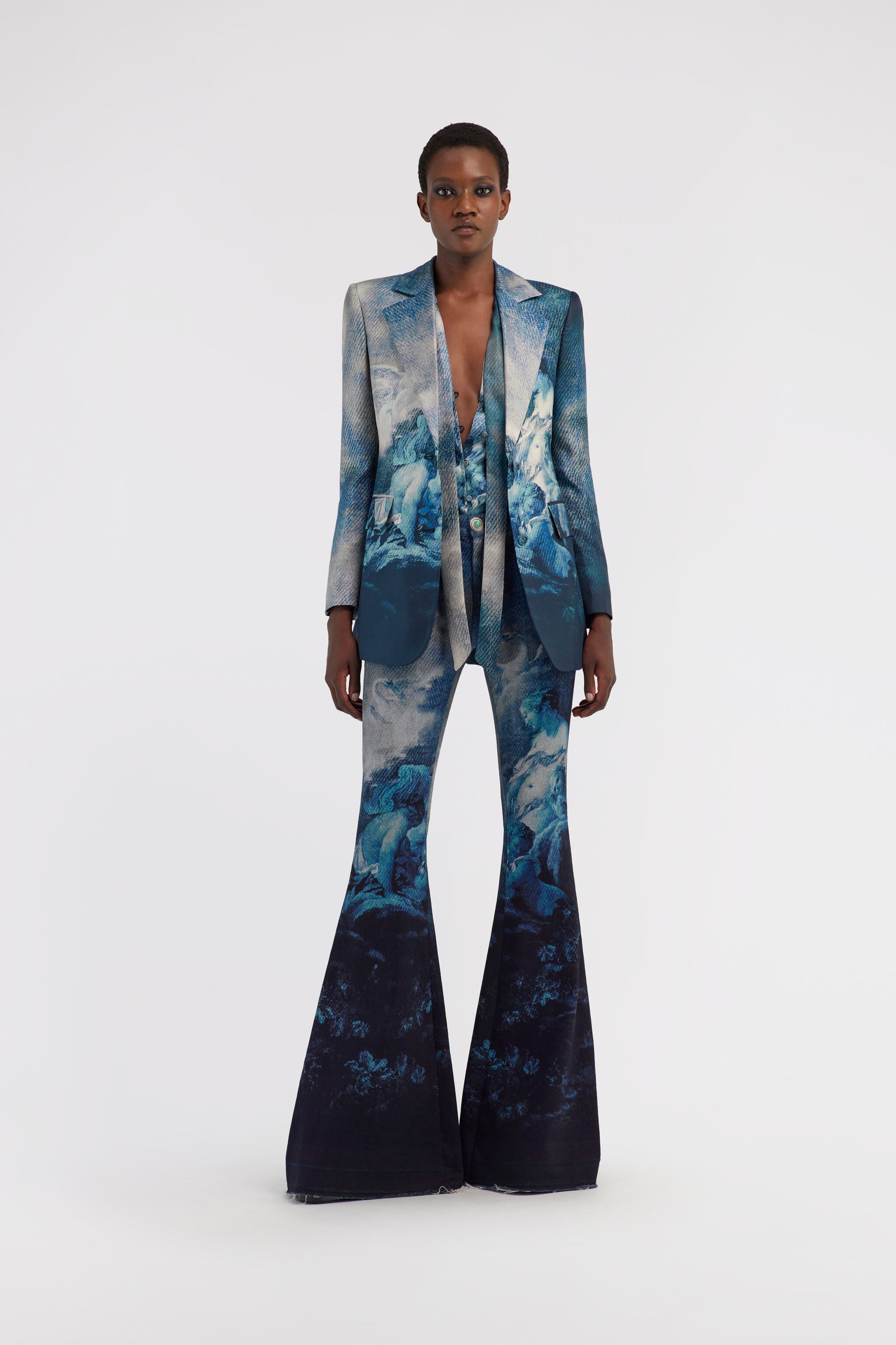 RC Shirt with Denim Wild Leda print Dark blue RWT705-4QI16