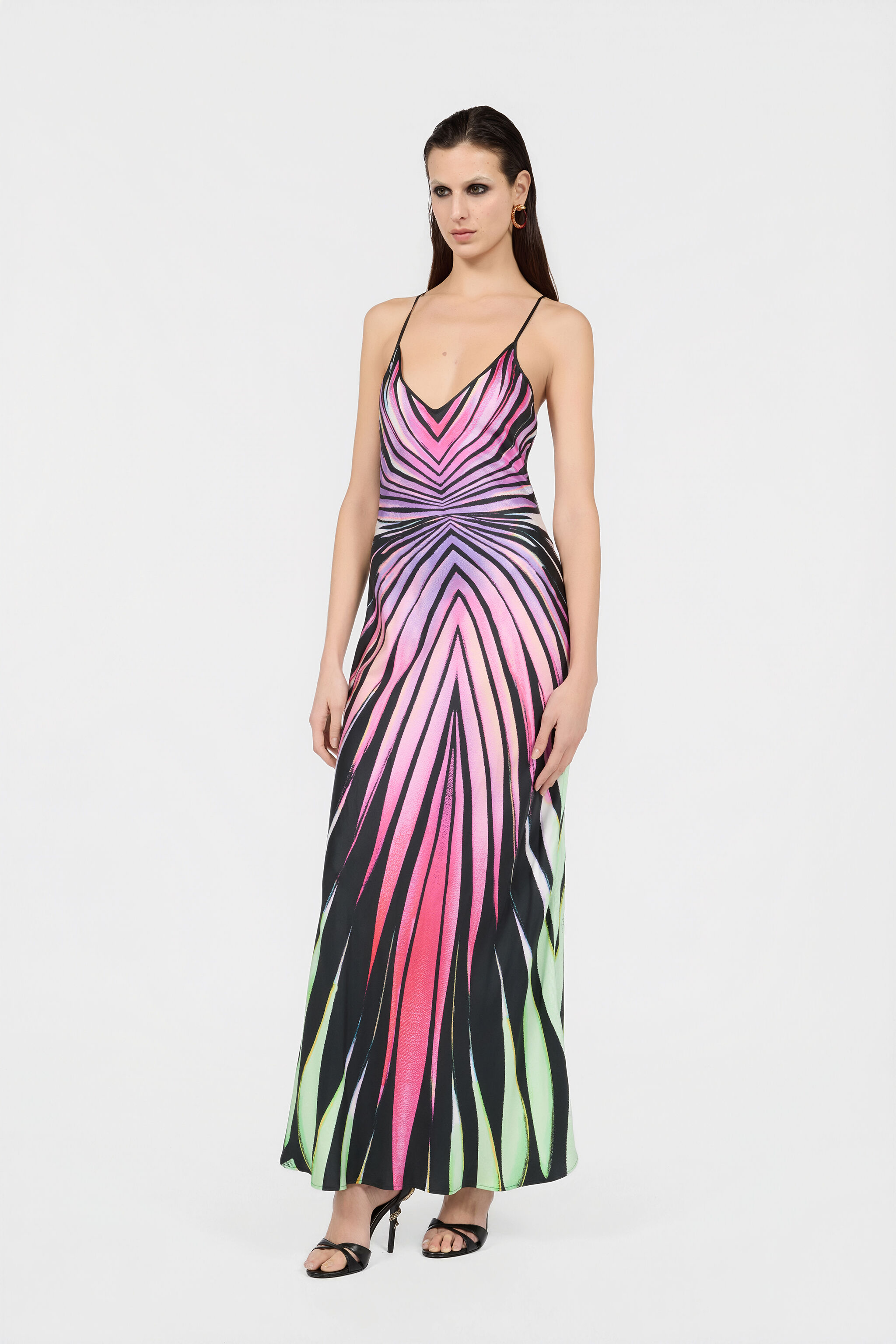 Ray Of Paradise Print Silk Slip Dress in MULTICOLOR for Women