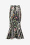 RC Mermaid Skirt With Shrub And Flower Print RC Mermaid Skirt With Shrub And Flower Print Black VWT304-NVQ69
