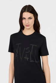 JC Schwarzes T-Shirt Mit Verziertem Logo BLACK UFT129-UF183