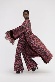 RC Cappotto con cintura stampa Leopard Fucsia RWT504-4QI13