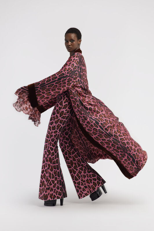 RC Cappotto con cintura stampa Leopard RC Cappotto con cintura stampa Leopard Fucsia RWT504-4QI13