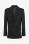 RC Black Pinstripe Double-Breasted Wool Suit RC Black Pinstripe Double-Breasted Wool Suit BLACK/DARK GREY QOT40K-FEO02