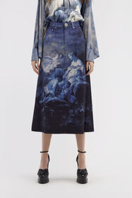 RC Skirt with Denim Wild Leda print Dark blue RWJ303-DSI16