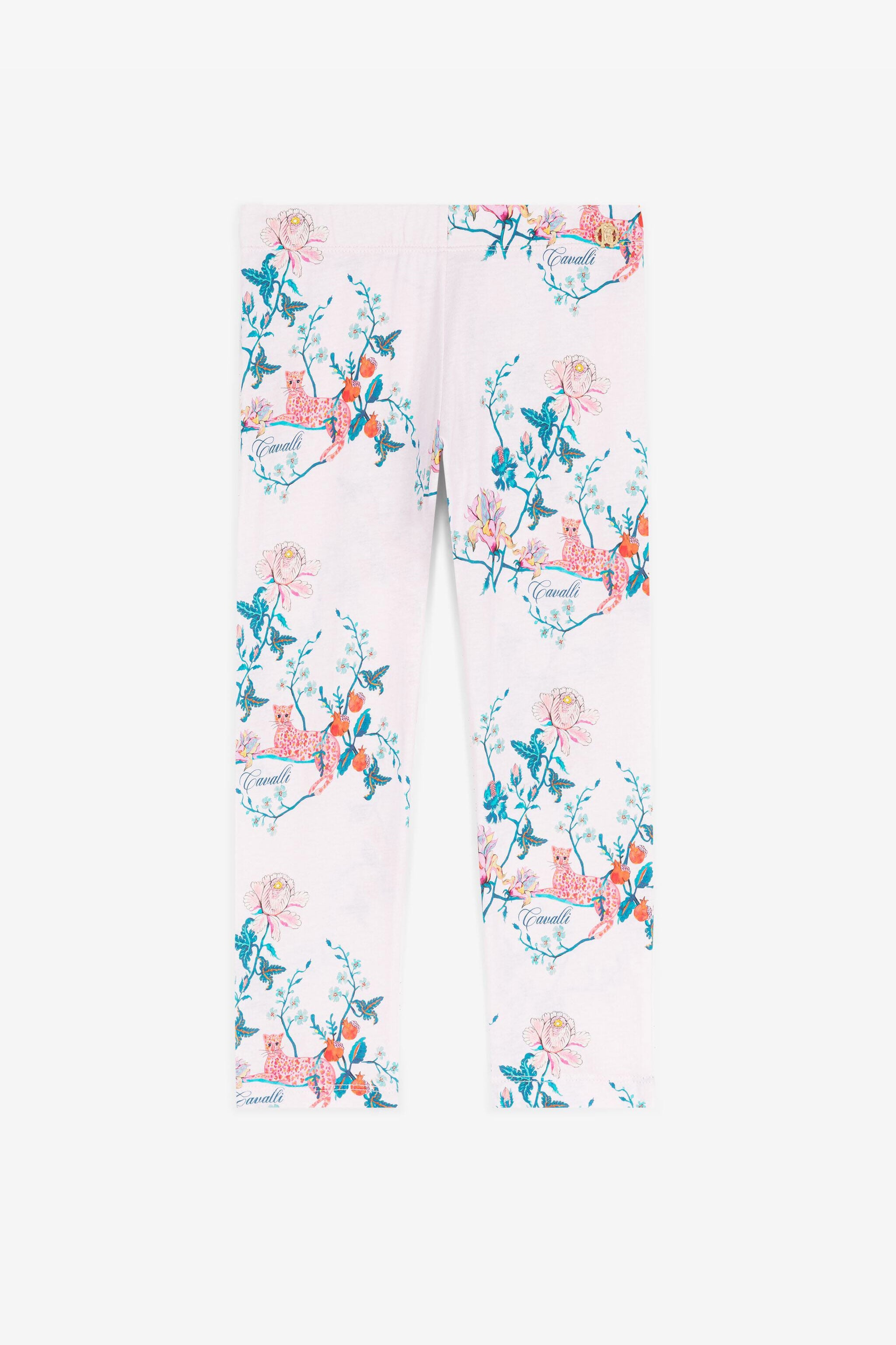 JU Leggings con stampe floreale e Leopard Rosa RJT237-5OG85
