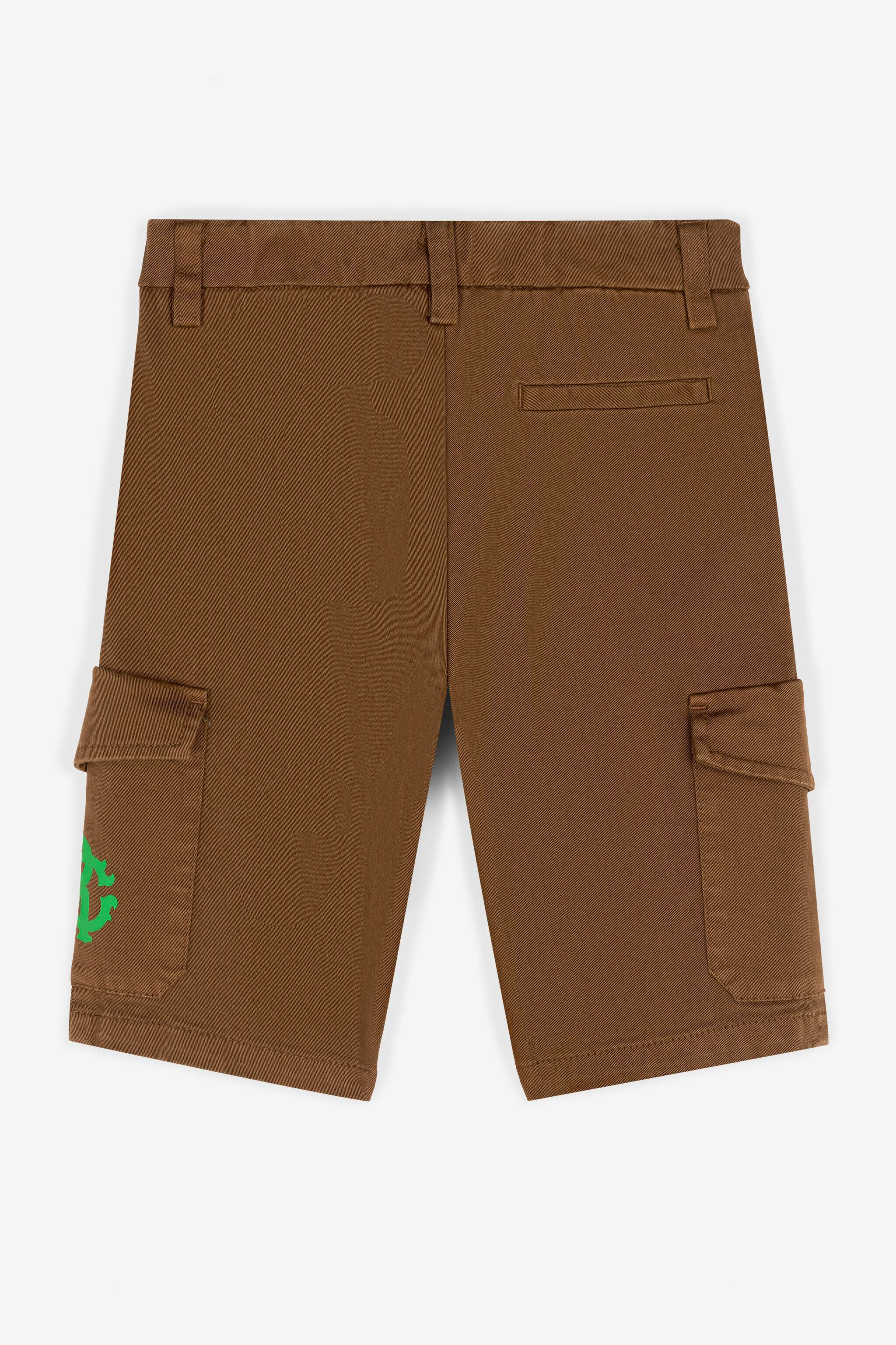 JU RC Monogram-Print Cargo Shorts JU RC Monogram-Print Cargo Shorts Brown RJT225-CE035