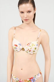 RC Miami Flowers Print Bikini Top GREEN/FUCHSIA WQW001-HVR39