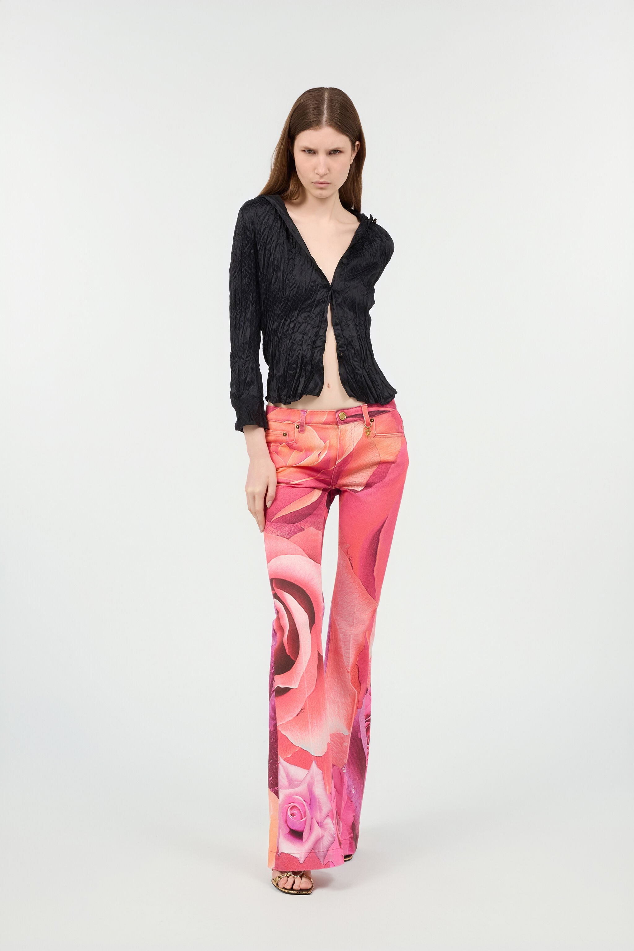 RC Fit & Flare Jeans With Garden Rose Print RC Fit & Flare Jeans With Garden Rose Print Fuchsia UKJ205-DAN48