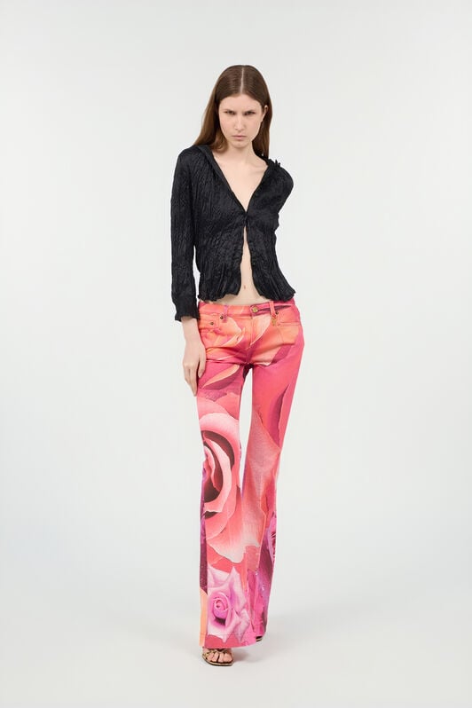 RC Fit & Flare Jeans With Garden Rose Print RC Fit & Flare Jeans With Garden Rose Print Fuchsia UKJ205-DAN48