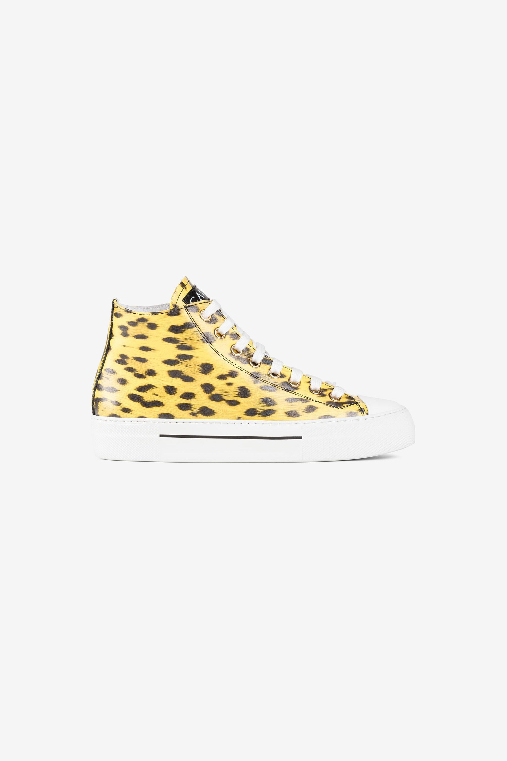 RC Animal-print hi-top sneakers Yellow QKS156-PZA79
