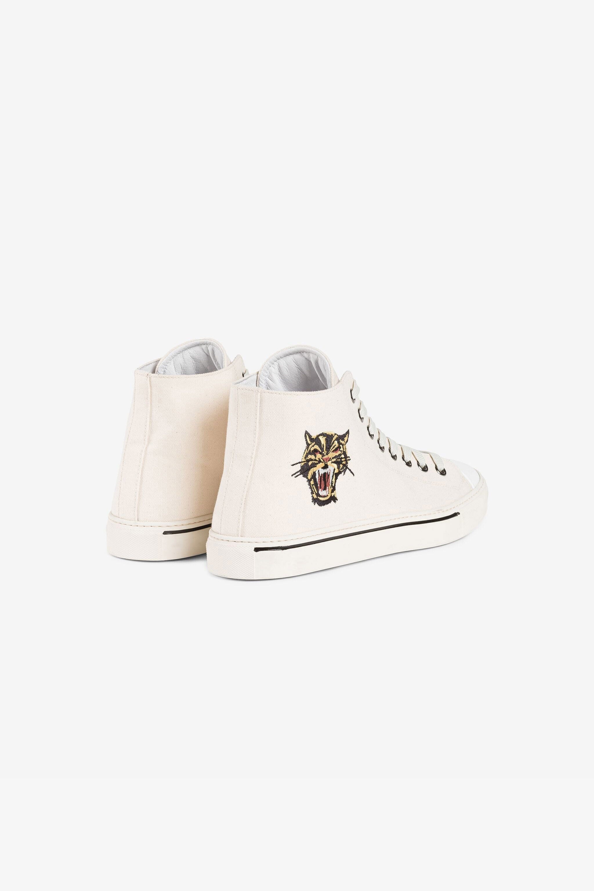 RC Hi-Top-Sneakers mit Jaguar und Logostickerei RC Hi-Top-Sneakers mit Jaguar und Logostickerei Elfenbein QRS133-LG112