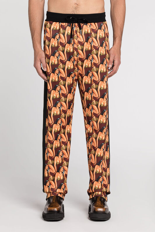 RC Pantalón de deporte con estampado gráfico Marrón RRT25G-2OH24
