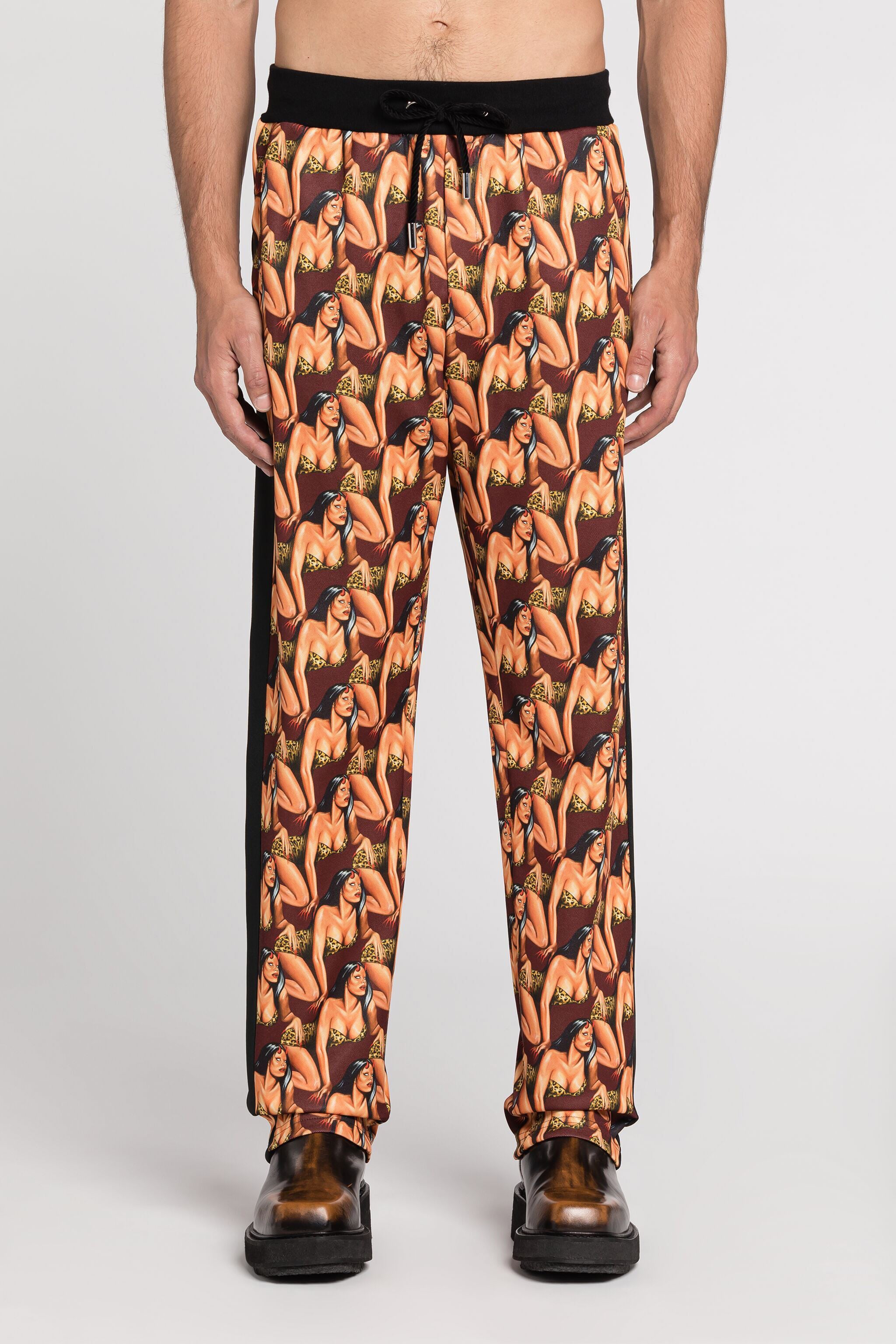 RC Pantalón de deporte con estampado gráfico Marrón RRT25G-2OH24