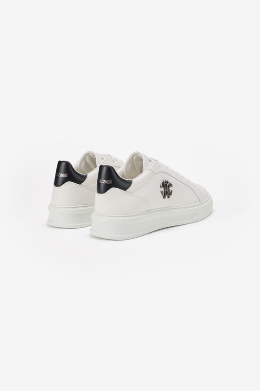 RC White Sneakers With Metallic Crest WHITE TOS00M-PZC15