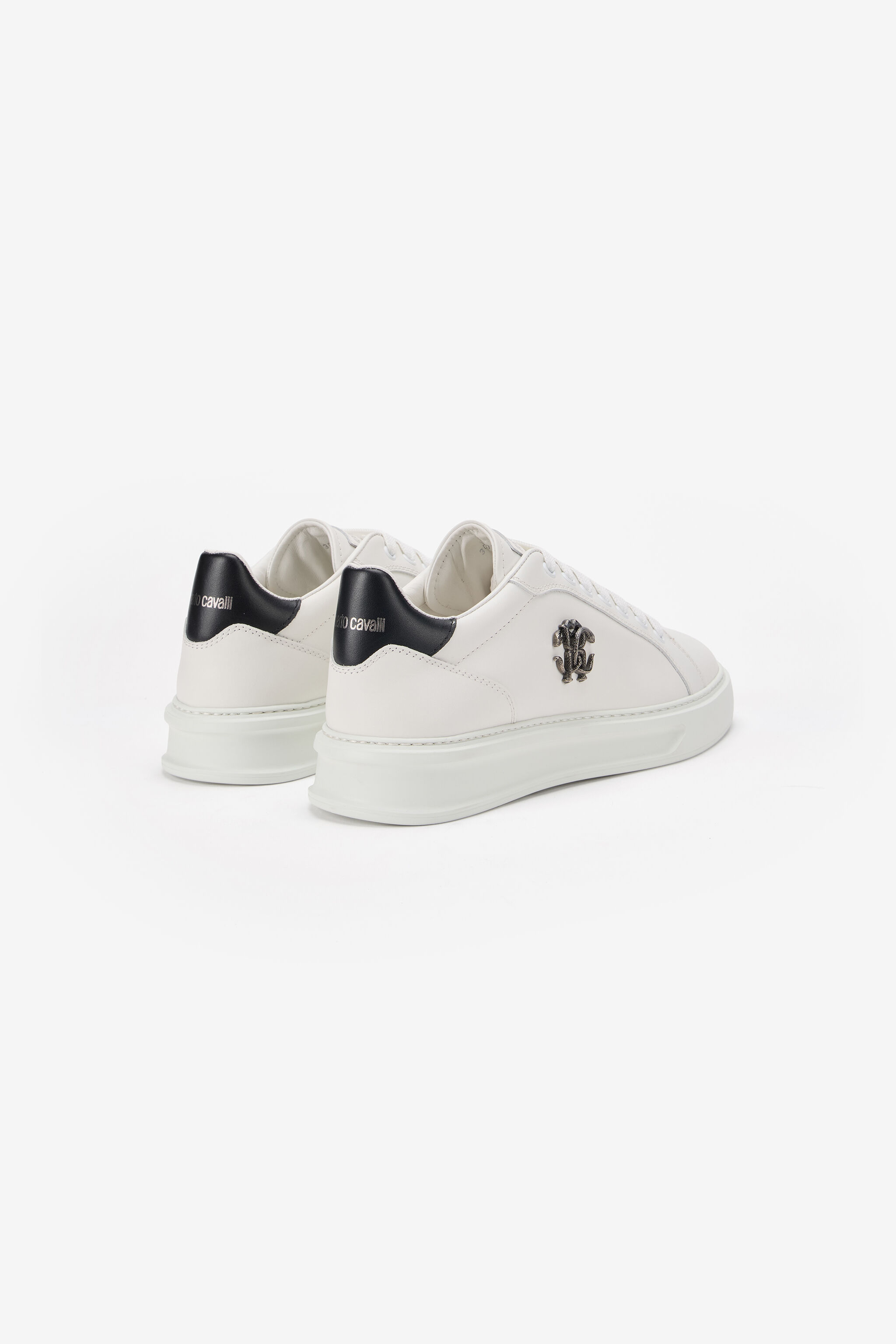 RC White Sneakers With Metallic Crest WHITE TOS00M-PZC15