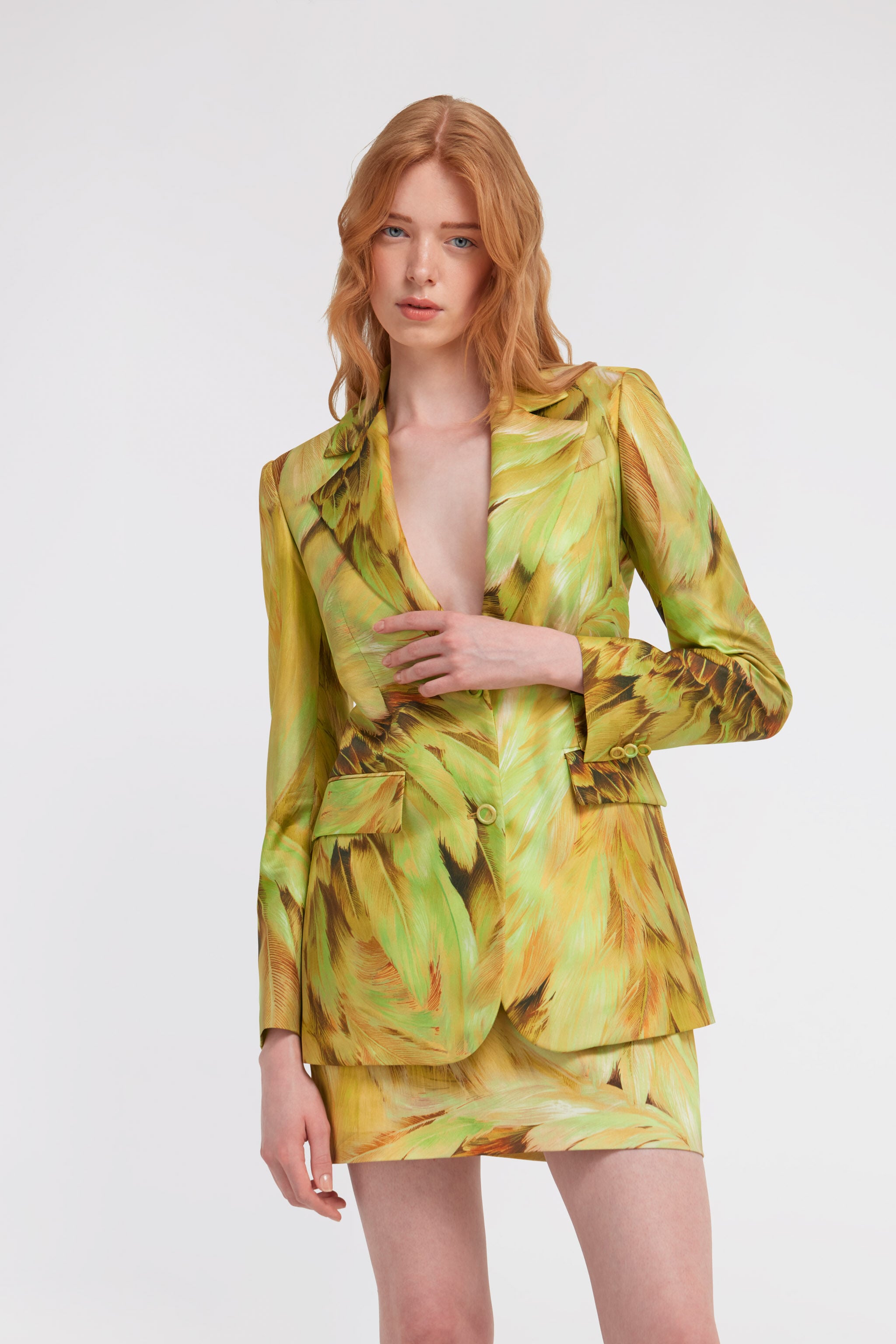 RC Plumage Print Blazer RC Plumage Print Blazer Light green SWT405-4QL71