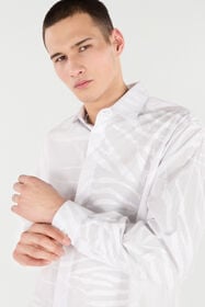 RC Camicia In Seta Con Stampa Tiger Skin Bianco URT720-CH105
