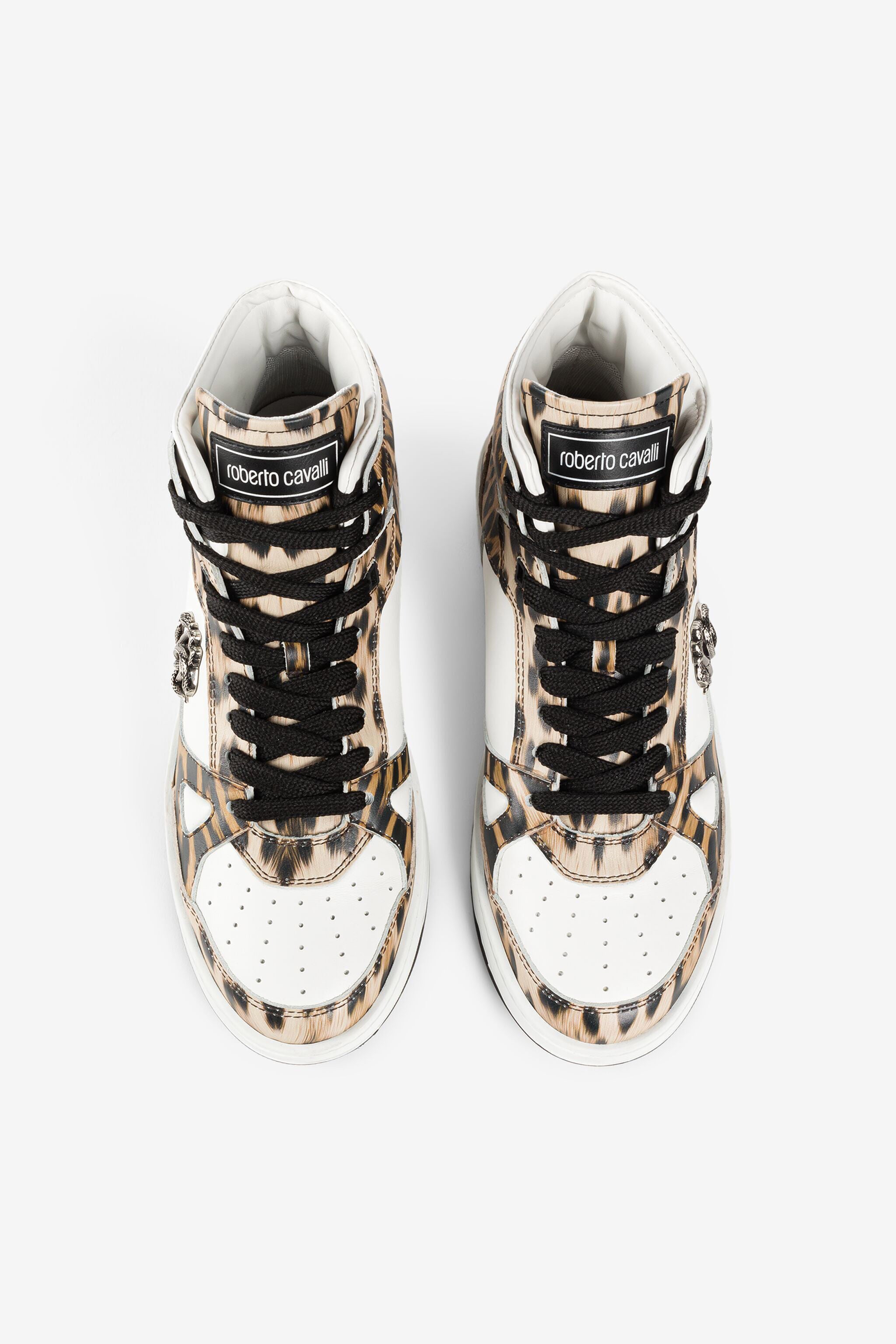 RC Jaguar-Print Hi-Top Sneakers RC Jaguar-Print Hi-Top Sneakers MACULATO/BIANCO/NERO RKS044-PZB21