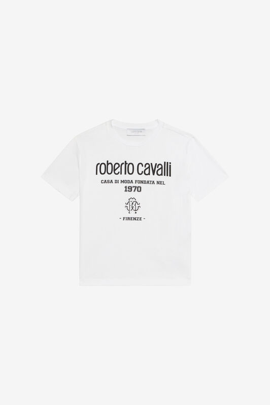 JU T-shirt en coton imprimé JU T-shirt en coton imprimé OPTICAL WHITE VJT60A-JD001
