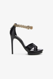 RC Panther-head high-heel sandals BLACK SKS132-PA001