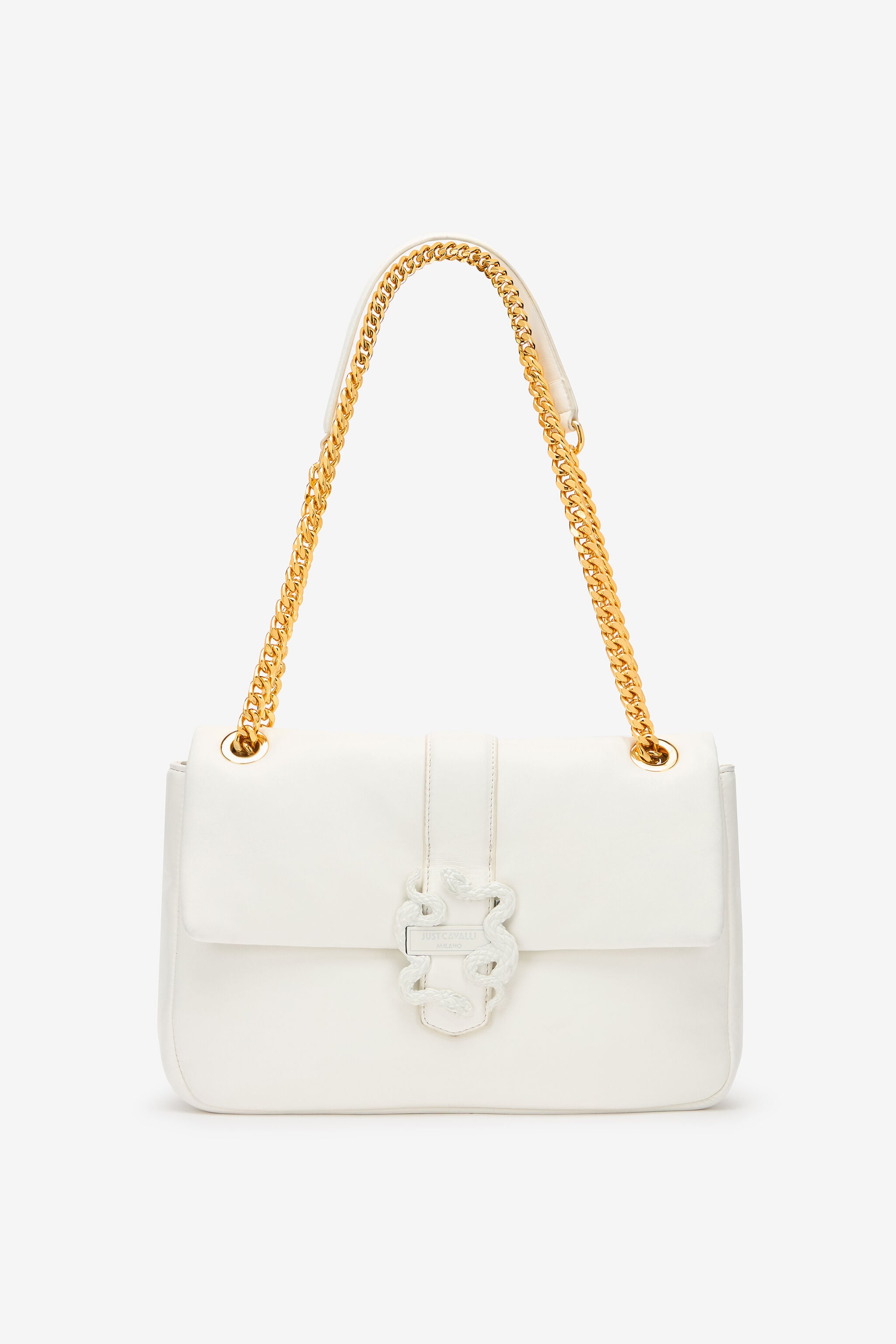 JC Shoulder Bag With Matching Mirror Snake White UFB055-UF424
