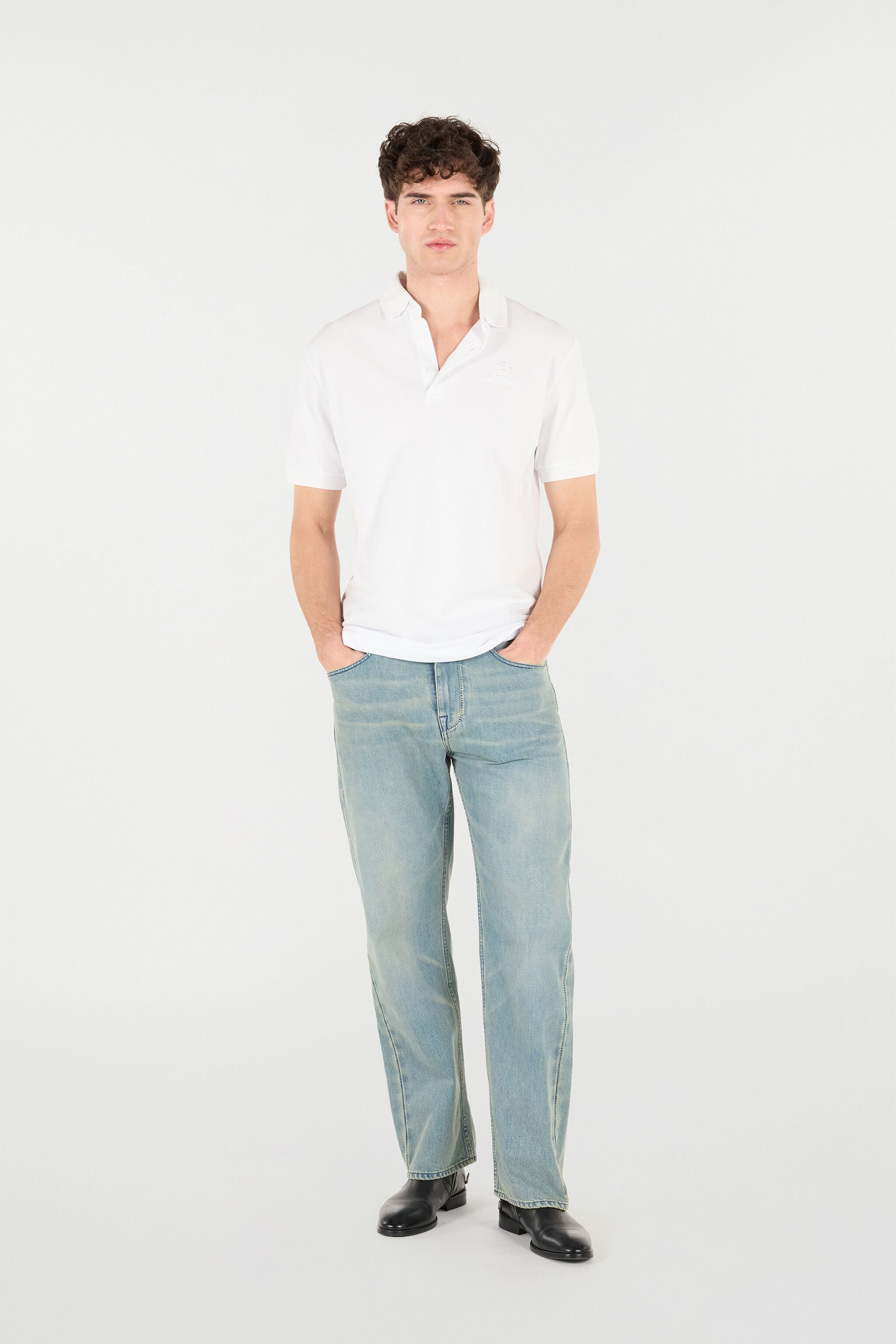 RC Polo With RC Monogram And Logo Embroidery White POT64A-KB001