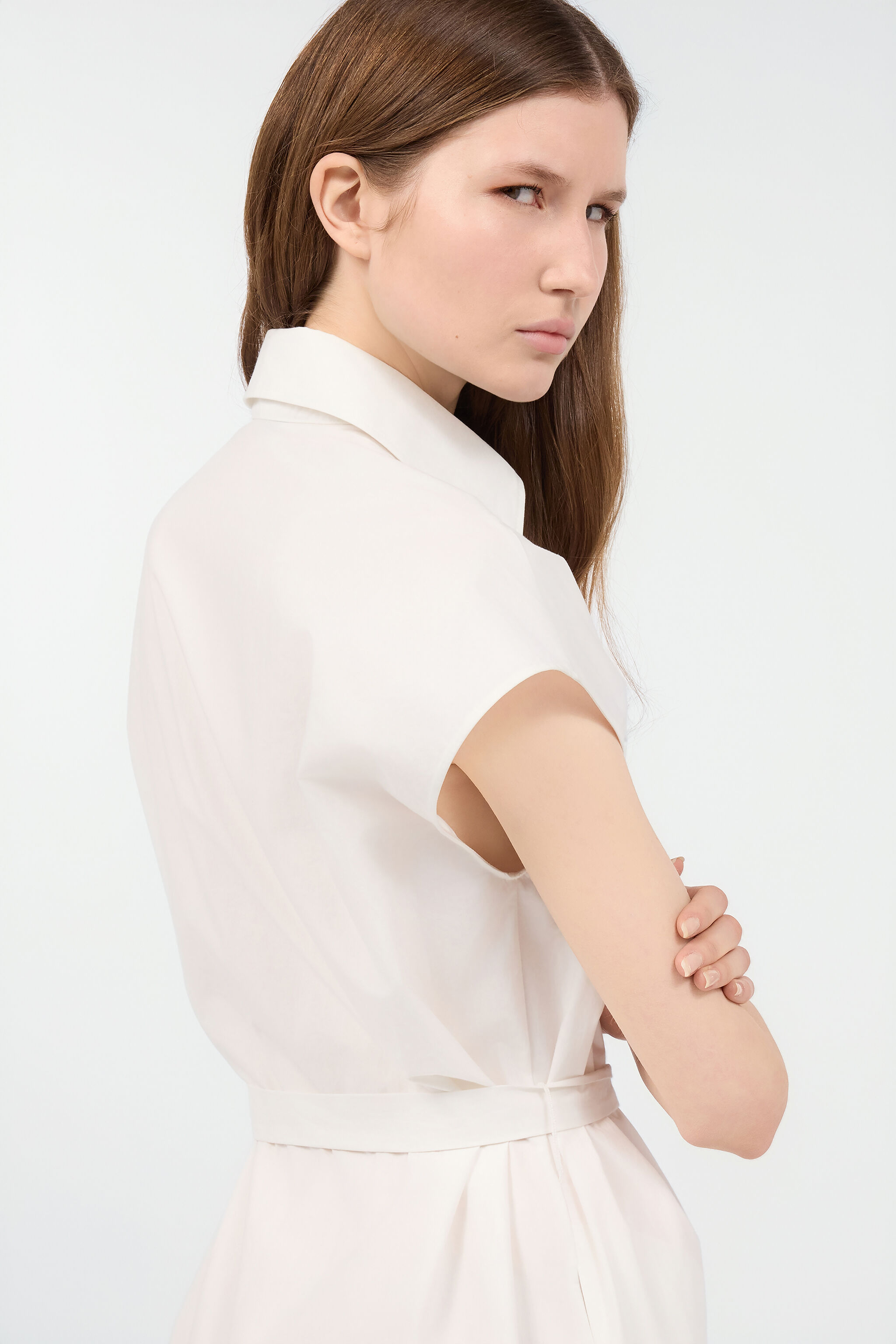 RC Shirt Dress With Belt RC Shirt Dress With Belt White VKT105-CH033