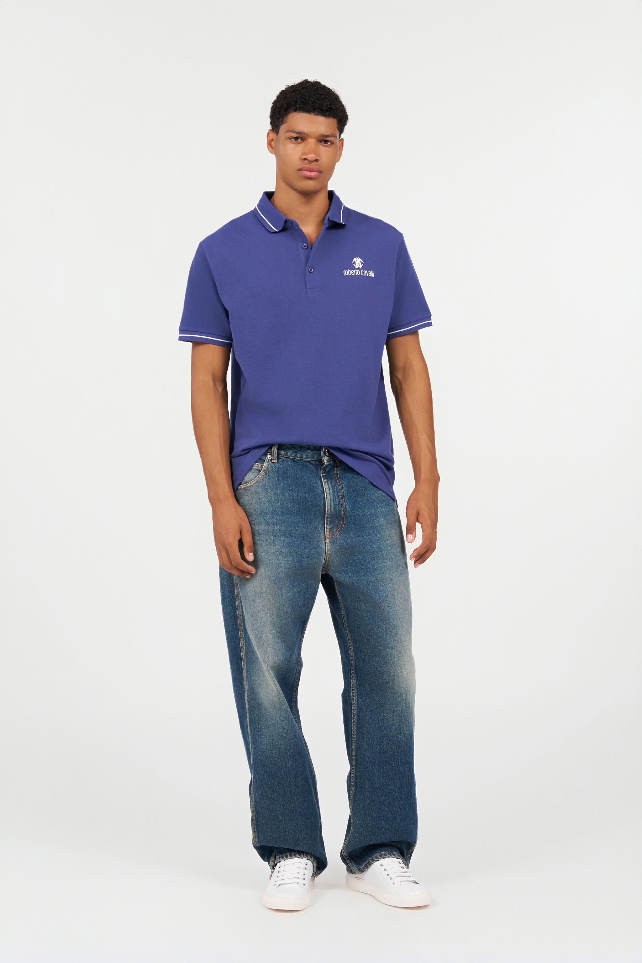 RC Blue Polo Shirt With Logo RC Blue Polo Shirt With Logo Navy QOT64B-KB001