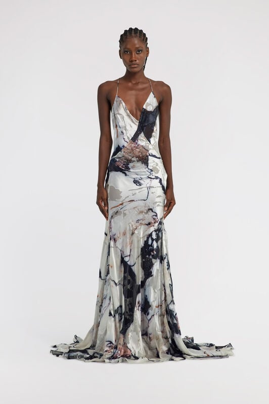 RC Marble Print Dress RC Marble Print Dress Schwarz/Weiß TWT162-HEN18